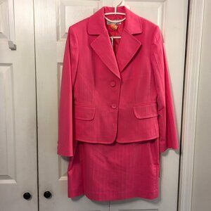 Tahari Fuchsia Pink Skirt Suit Sz 12
